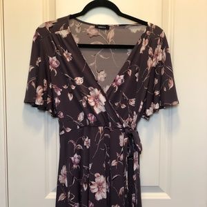 Purple Wrap Style Mini Dress